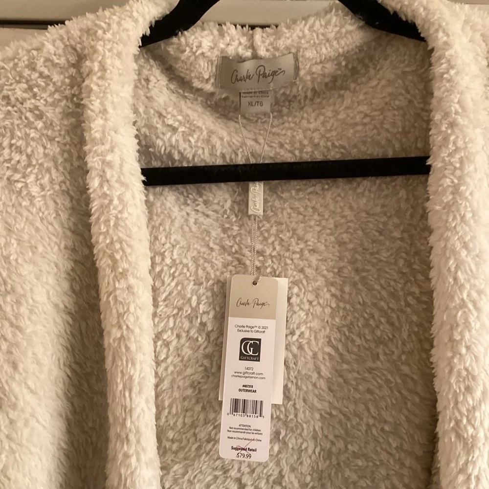 Charlie Paige Cream Women's Cardigan with hood - Picture 2 of 5